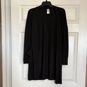 Black Open Front Cardigan